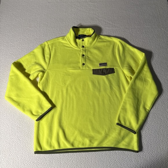 Polo Ralph Lauren Other - Polo Ralph Lauren Brushed Fleece Pullover Partial Snap Front Mens Sweatshirt NWT